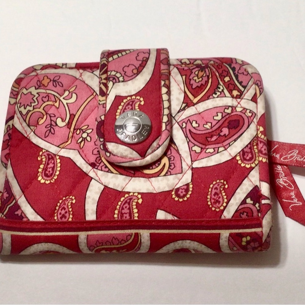 Vera Bradley Red and Pink Paisley Wallet